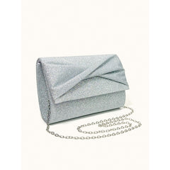 Women's Clutch Purses Evening Bag Wedding Handbags with Chain Argent