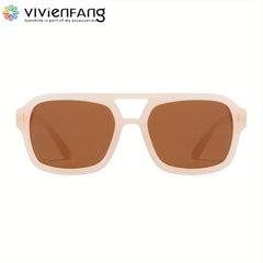 Retro Square Aviator Polarized Sunglasses For Men Lightweight UV Protection