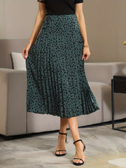 Dalmatian Print Pleated Skirt for Women