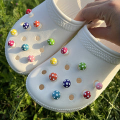 16pcs Tiny Rainbow Mushroom Shoe Charms For Crocs Sandals DIY Shoes Accessories