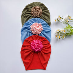 Baby Girls Flower Decor Turban Soft Hair Wrap Headband