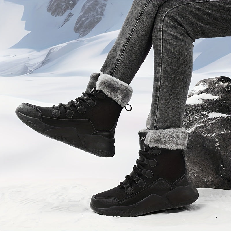 Waterproof Plush Lined Snow Boots Thermal Tactical Military High Top Boots
