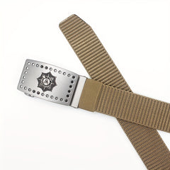 Men's Casual Canvas Nylon Belt with Smooth Buckle