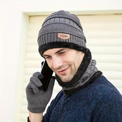 Winter Warm Hat & Scarf Set for Cycling Outdoor Ear Protection