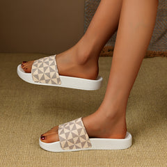 Unisex Triangle Graphic Summer Slippers Wear-resistant Soft Sole Casual Slippers