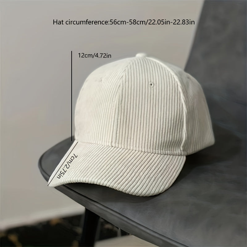 Adjustable Corduroy Baseball Cap for Outdoor Sport