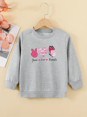 Peace Love Butterfly Girls Sweatshirt Casual Comfort Fit Toddler Tops Pullover