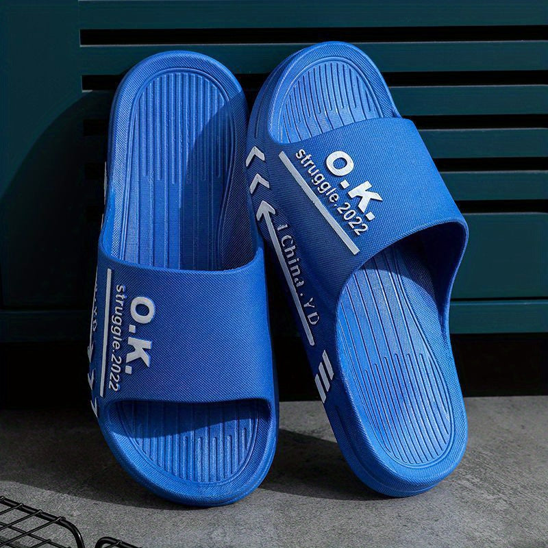 Men's Lightweight Non Slip Open Toe Quick Drying Slides