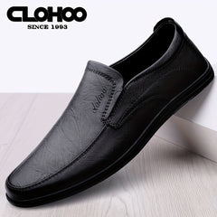 Men's Embossed Letter Loafer Shoes Non-slip Slip On Dress Shoes