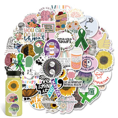 50PCS Mental Health Sticker, Doctor Encouragement Waterproof Decorative Sticker