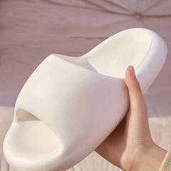 Women's Platform Pillow Slides Solid Open Toe Non Slip Slippers