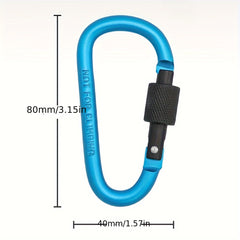 2pcs Colorful D-shaped Aluminum Alloy Hook With Lock For Camping
