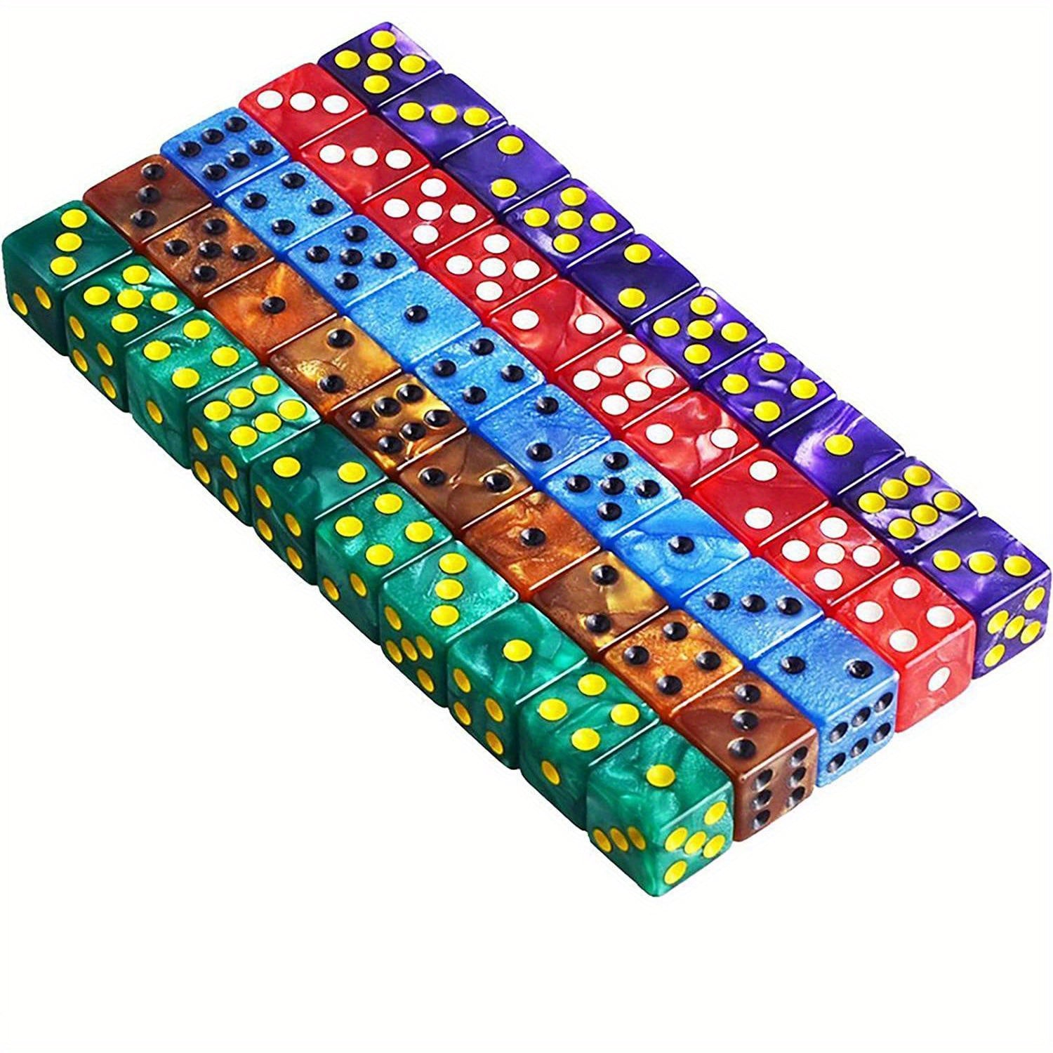 Set of 6 Pearl Pattern Dice for Board Games and RPGs