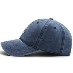 Vintage Embroidered Football Baseball Cap Unisex Denim Hat