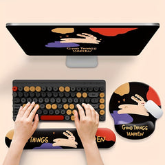 Mouse Pad with Wrist Pad for Office Worker