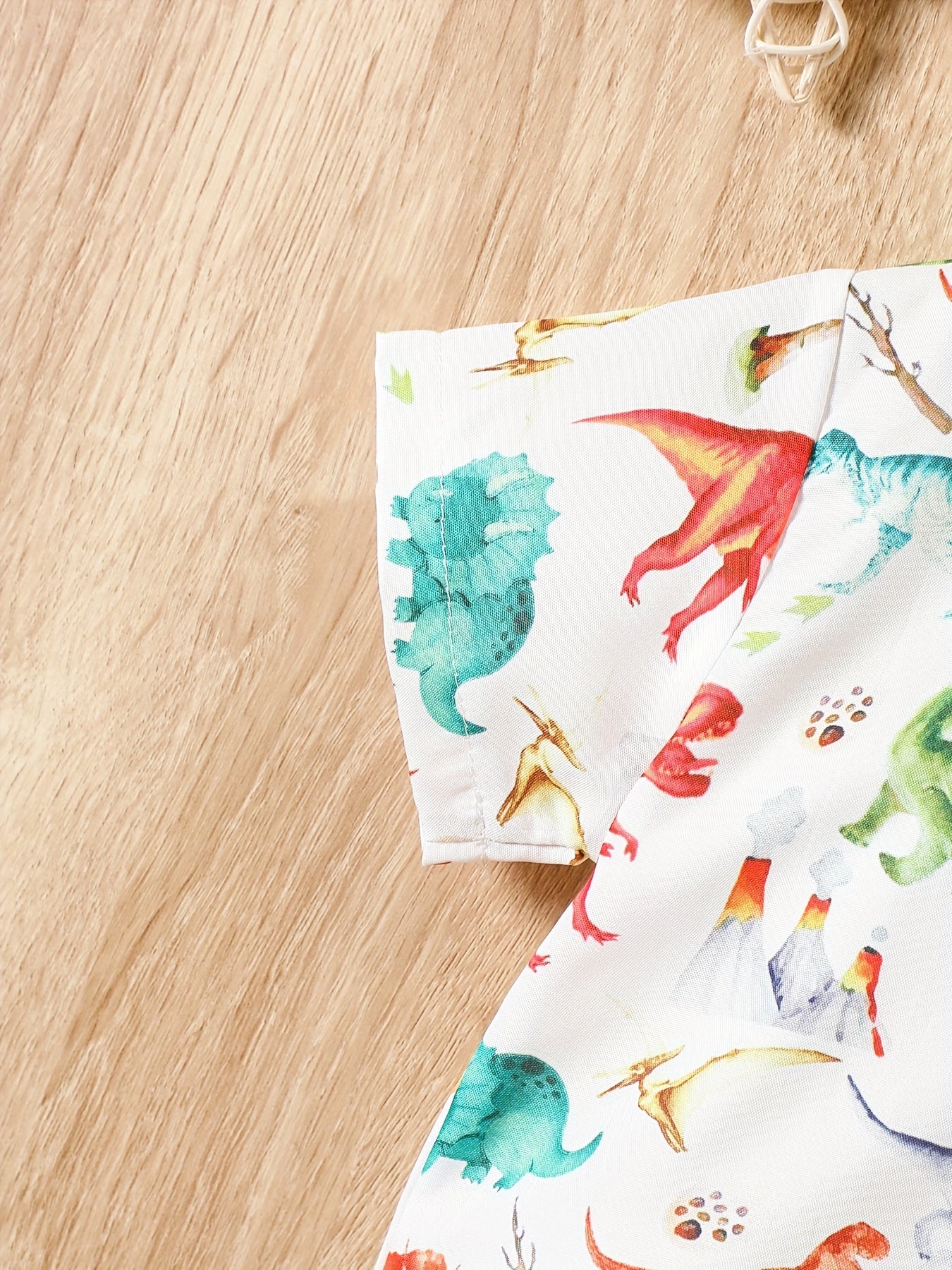 Casual Dinosaur Print Short Sleeve Shirt Little Boys Tee Top