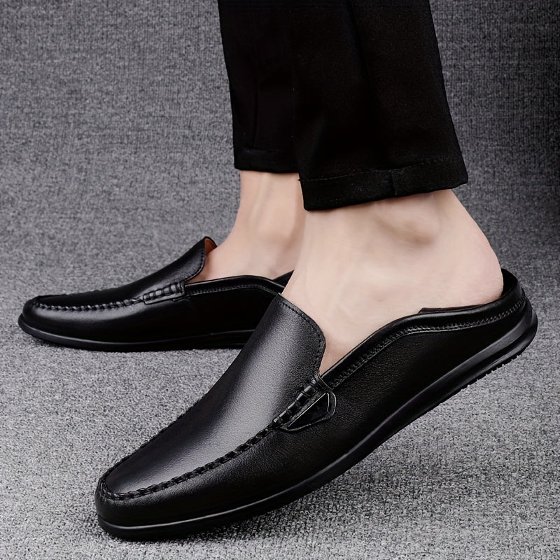 Men's No Tie Slip-On Leather Loafer Shoes
