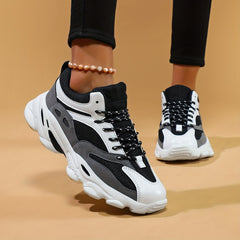 Women's Chunky Dad Shoes Soft Sole Lace-Up Outdoor Sneakers