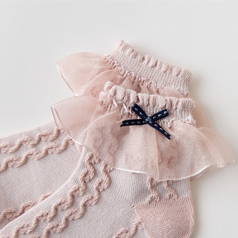 6 Pairs Toddler Girls Lace Flower Dance Socks