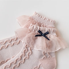 6 Pairs Toddler Girls Lace Flower Dance Socks