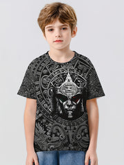 Mexico Man 3D Print Boy's Casual Tees Short Sleeve Crew Neck Comfy T shirt Kids