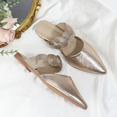 Women's Pointed Toe Flat Mules Slippers