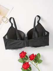 Floral Lace Push Up Underwire Bra