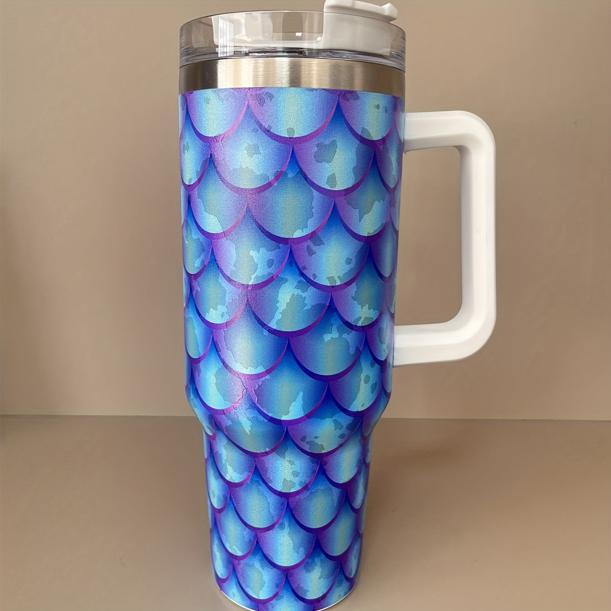 40oz Insulated Stainless Steel Tumbler with Handle and Straw Lid