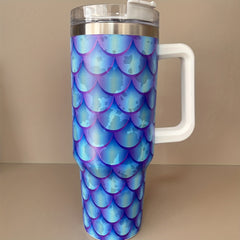 40oz Insulated Stainless Steel Tumbler with Handle and Straw Lid