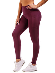 High Waist Breathable Fitness Workout Yoga Pants With Phone Pockets