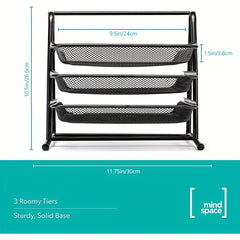 3 Tier Desktop File Organizer Office Organizer & Stacking File Holder