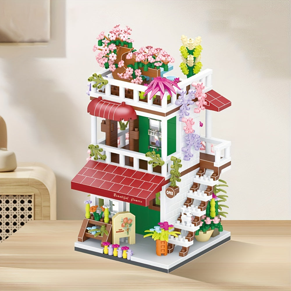 Street View Building Model Creative Blocks Ornaments Decoration