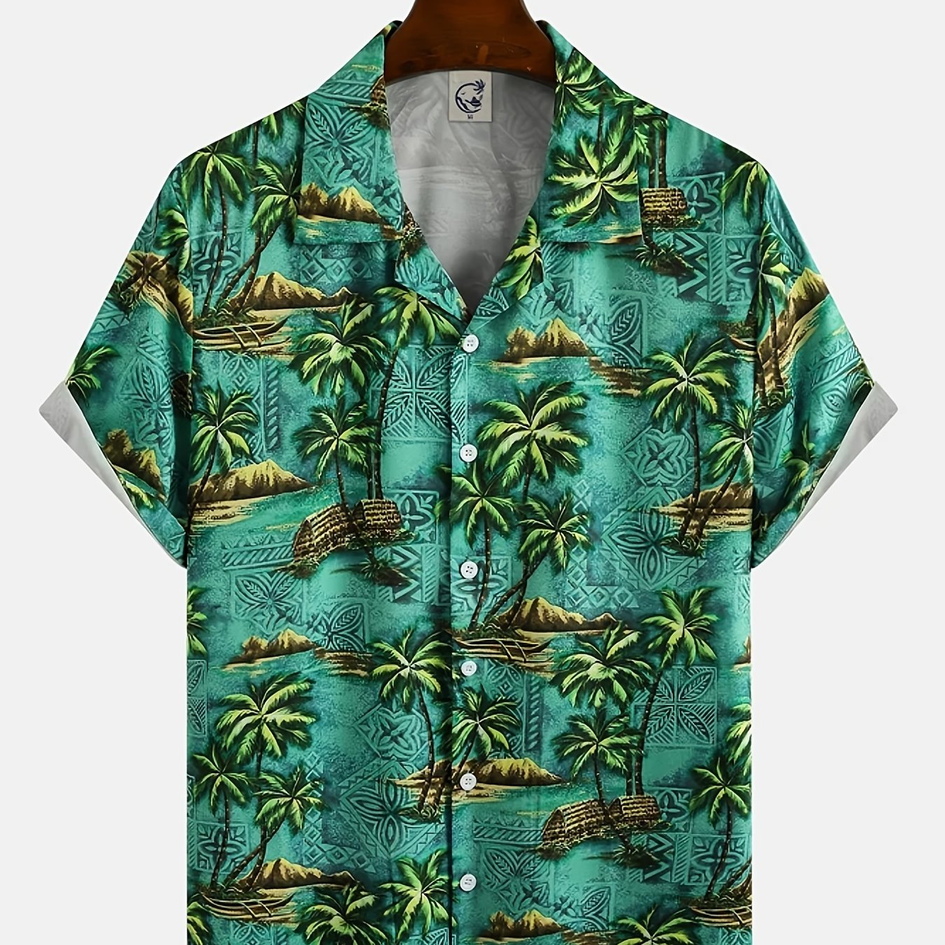 Men's Short Sleeve Hawaiian Shirts Beach Button Up Summer