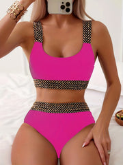 Glitter Band Bikini High Waist 2 Piece Swimsuit Women's Swimwear