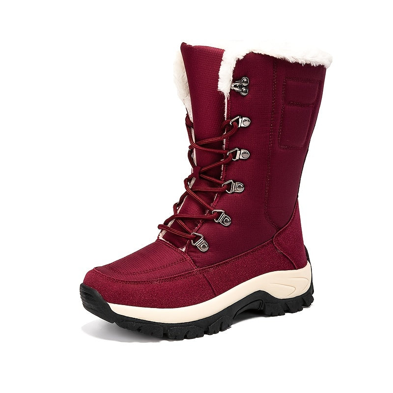 Women's Winter Lace Up Snow Boots Faux Fur Lined