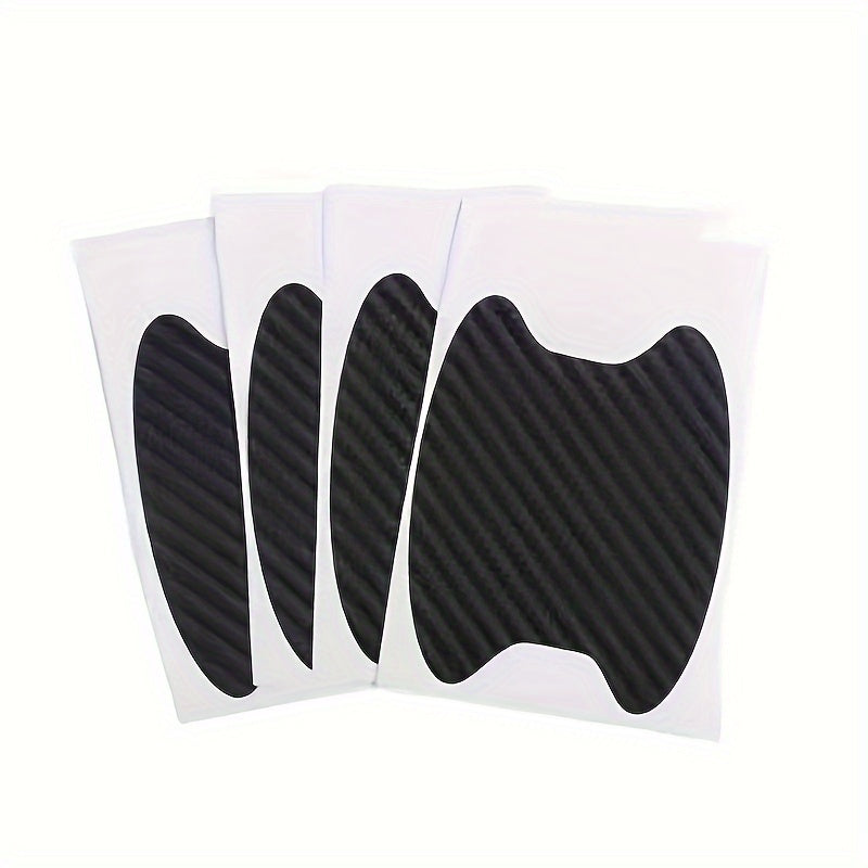 4pcs Set Carbon Fiber Texture Car Door Handle Protectors Stickers