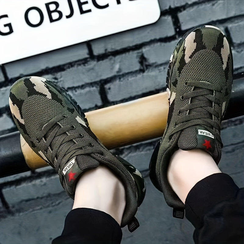 Men's Camo Lightweight Sneakers for Running Jogging
