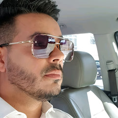 Gradient Brown Aviator Punk Sunglasses