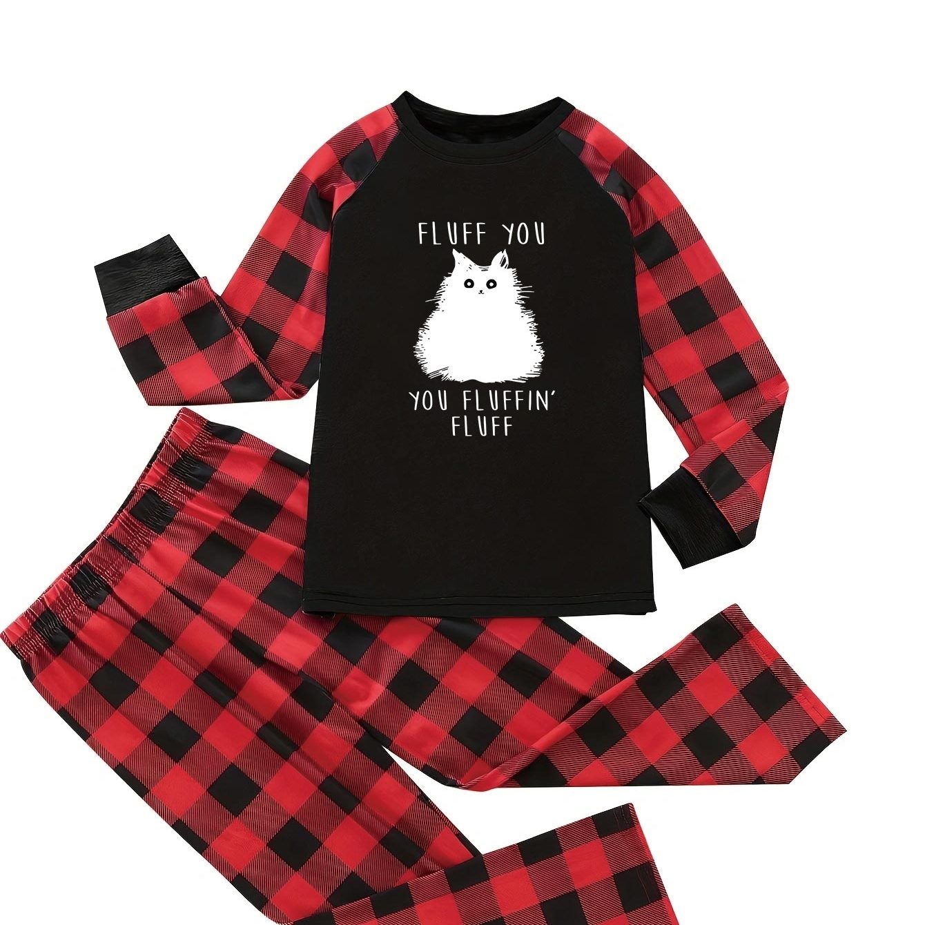 Mouse & Plaid Print Tee & Pants Lounge Set