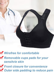 Front Closure Sports Bra Hollow Solid Running Workout Bra