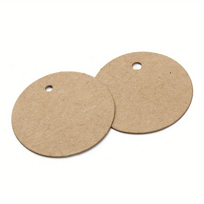 100pcs Round Brown Tags Blank Label Luggage Hang Paper Kraft