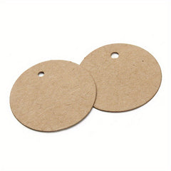 100pcs Round Brown Tags Blank Label Luggage Hang Paper Kraft