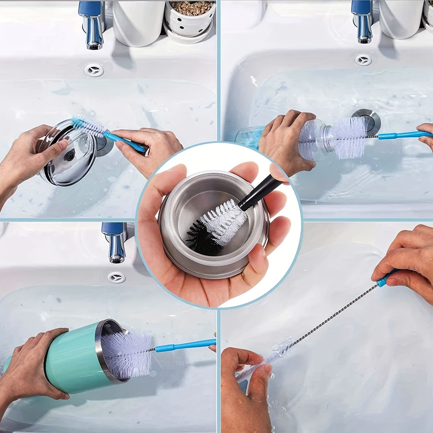 5pcs Cup Brush Water Bottle Brush Cleaning Brush Set