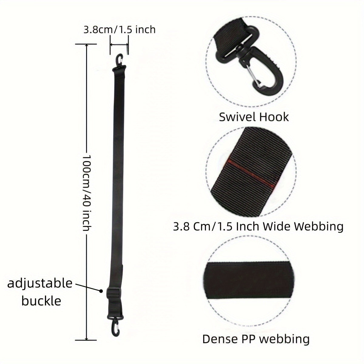 1pc 1.5inch Thickened Skiing Boot Straps 40inch Long