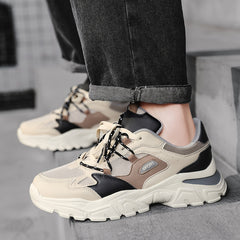 Men's Chunky Knit Shoes Lace Up Soft Sole Sneakers