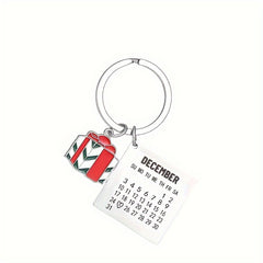 Santa Claus Christmas Calendar Key Chain Bag Purse Car Key Pendant Gift