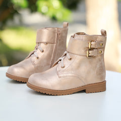 Girls' Wear-Resistant Solid Boots for Indoor Outdoor Travel