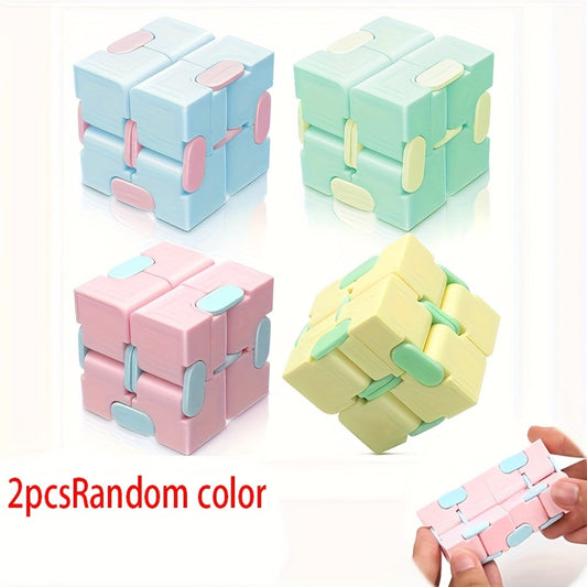 4pcs Infinite Flip Cube Puzzle Toy Stress Relief 3D Cube Pink