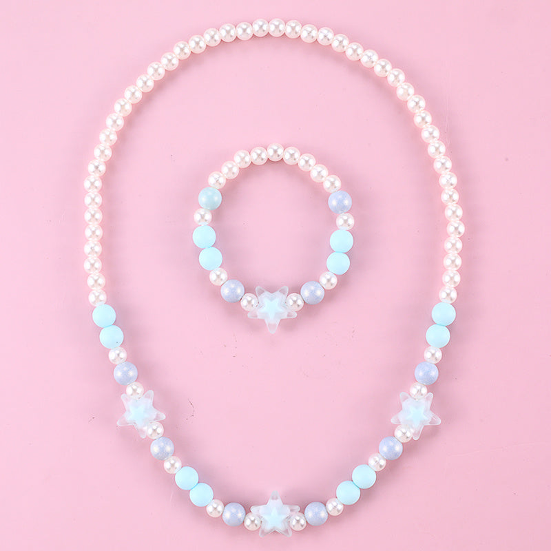 Youth Star Beads Necklace Set for Girls