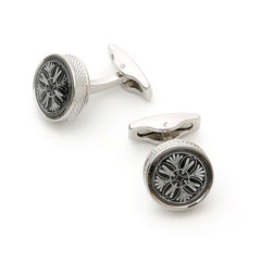 Retro Pattern Silver Men's Cufflinks
